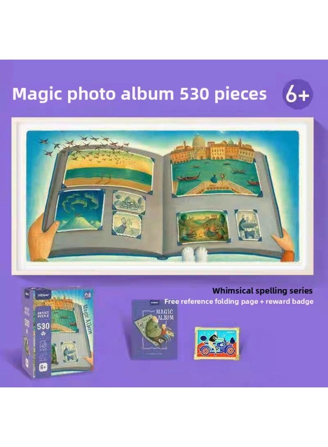 لغز متطور للأطفال من ميدير ميلو، ألعاب تعليمية معرفية للتعليم المبكر للأطفال للأولاد والبنات من عمر 1 إلى 8 سنوات-اللون: غريب الأطوار -3129-ألبوم سحري - Image 1