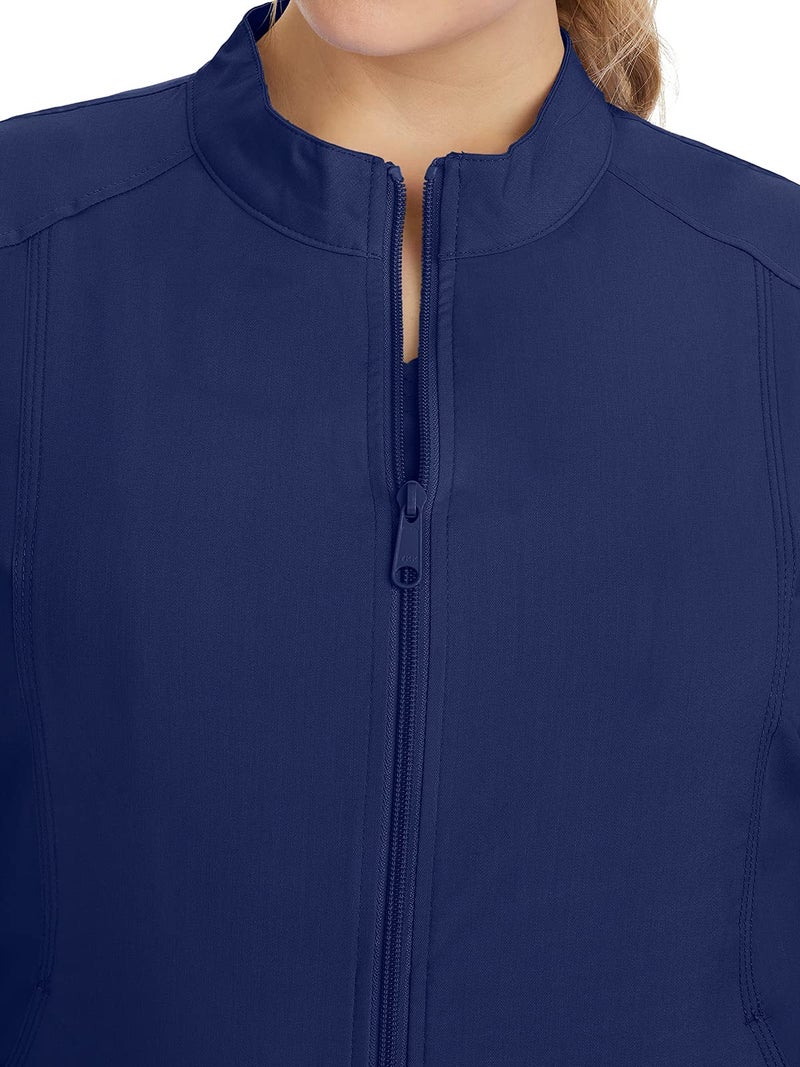 Healing Hands Scrub Jacket for Women 2 Pocket Purple Label Scrubs 5038 Dakota Zip up Womens Jacket Navy XS - Image 5