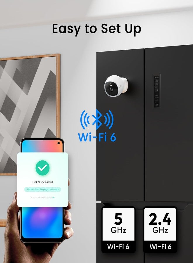 youkey S320 Magnetic Wire-Free Camera 2.5K QHD Security Camera with Dual Band WiFi 6, Built-in 8GB Storage, Color Night Vision, AI Human Pet Detection, IP65, No Monthly Fees - Image 5