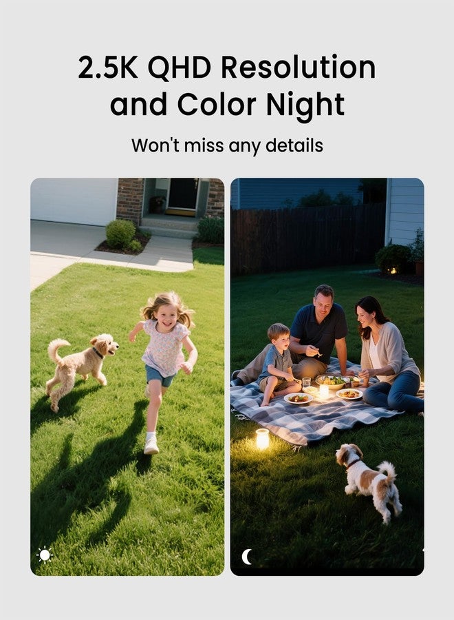 youkey S320 Magnetic Wire-Free Camera 2.5K QHD Security Camera with Dual Band WiFi 6, Built-in 8GB Storage, Color Night Vision, AI Human Pet Detection, IP65, No Monthly Fees - Image 3
