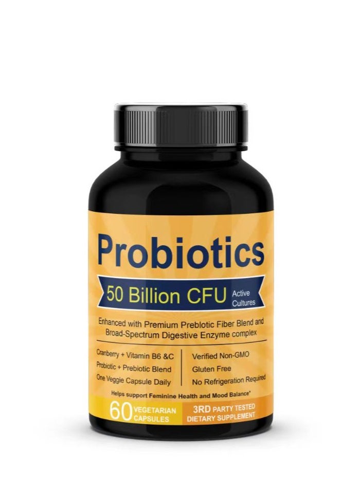 Probiotics One Probiotics 50 Billion CFU 20 Strains, 60 Veggie Capsules, Targeted Release Technology, Stomach Acid Resistant, No Need for Refrigeration, Non-GMO, Gluten Free  - Image 1