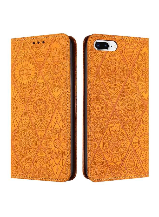 اس-توب جراب لهاتف iPhone 7 Plus / 8 Plus مصنوع من الجلد المنقوش العرقي الممتص - Image 1