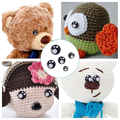 PH PandaHall Resin Safety Eyes, 100pcs 5 Size Craft Eyes Black Stuffed Crochet Eyes Kawaii Eyes with 100pcs Washers for Teddy Bear, Amigurumi Craft, Puppet, Plush Animal Making (8/10/ 12/14/ 16mm) - Image 3