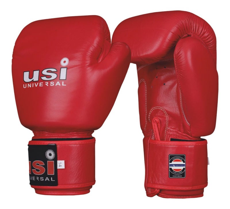 USI UNIVERSAL Muay Thai Gloves (609MT1) (12oz, Red) - Image 1