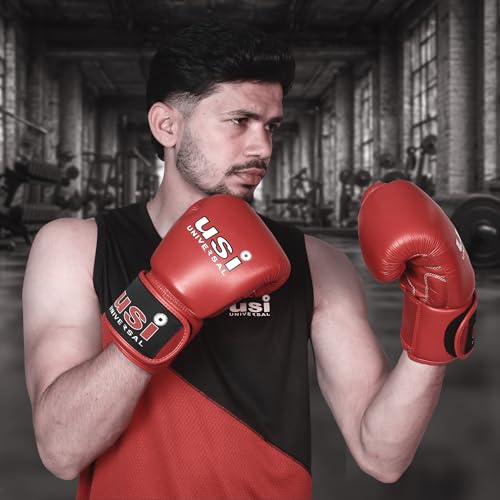 USI UNIVERSAL Muay Thai Gloves (609MT1) (12oz, Red) - Image 5
