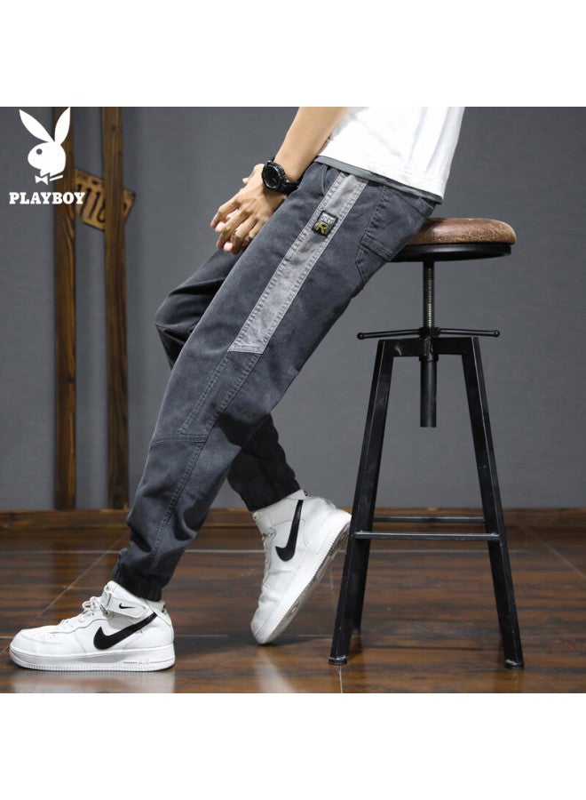 Playboy Men'S Summer Workwear Casual Pants Men'S Denim Cropped Pants Thin Sports Trend Loose Cuffed Pants - Image 1