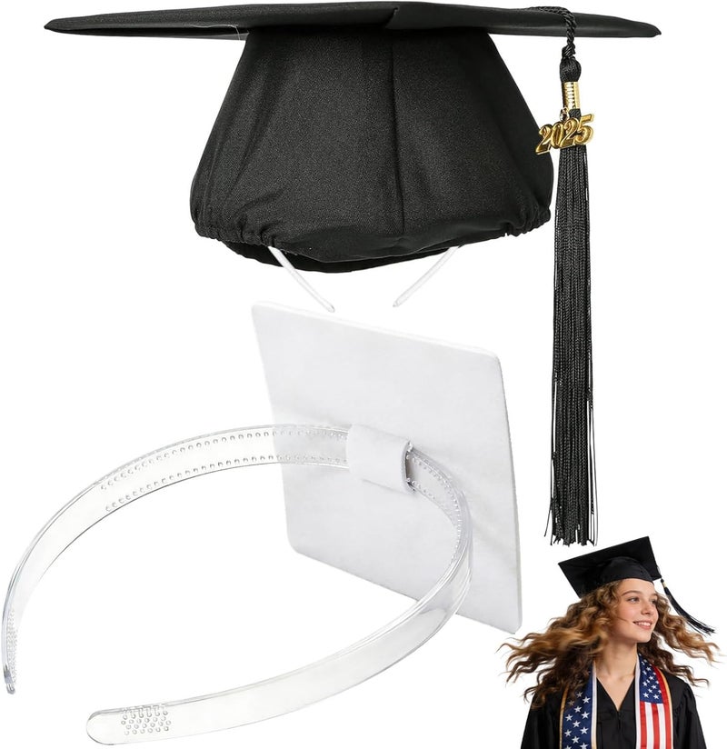 PUNCHMAN Graduation Cap Headband Insert-Secure Grad Hat Holder for Curly/Thick Hair,Grad Cap Headband,Graduation Accessories - Image 1