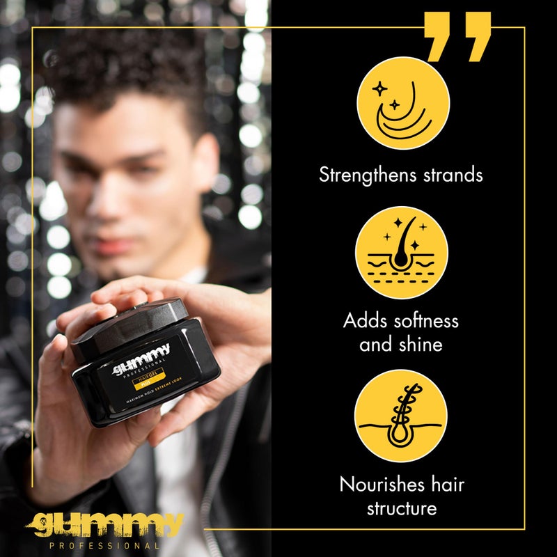 Gummy Professional Plus Hair Gel for Men and Women â€“ Strong Hold Styling Gel for Slick Back Looks, Curls, Braids, Twists, and Edge Control â€“ Clear Gel for Shine, Neat Styles, and Conditioning â€“ 500ml - Image 4
