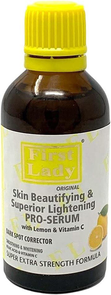 First Lady Lemon Skin Beautifying Superior Brightening Pro Serum 60ml with Vitamin C Kojic Acid dark spot remover for face body melanin hyper pigmentation tones