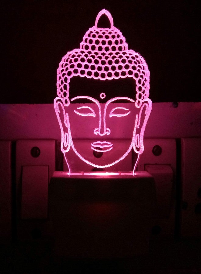 UKANI 3D Illusion Colorful God Buddha Design Led Night Lamp for Home/Gift (Size 3 Inch) - Image 1