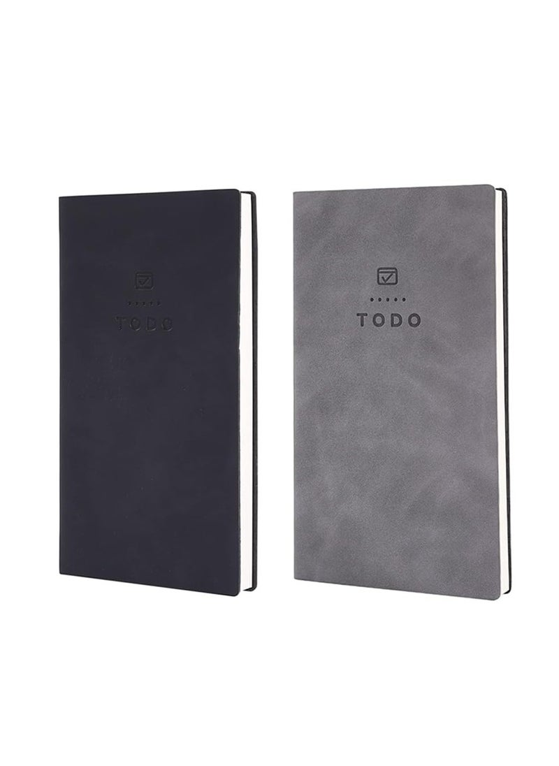 CMGTYYD - To Do List Notebook, 2 Pcs 196 Pages Soft Leather Pocket To Do List Notepad Checklist for Daily Plans School Supplies for High School Students Study Schedule Notebook - Image 1
