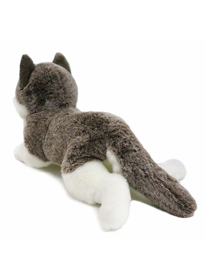 Ice King Bear Lifelike Siberian Wolf Stuffed Animal Plush Toy 14 Inches Length (Lying) - Image 5