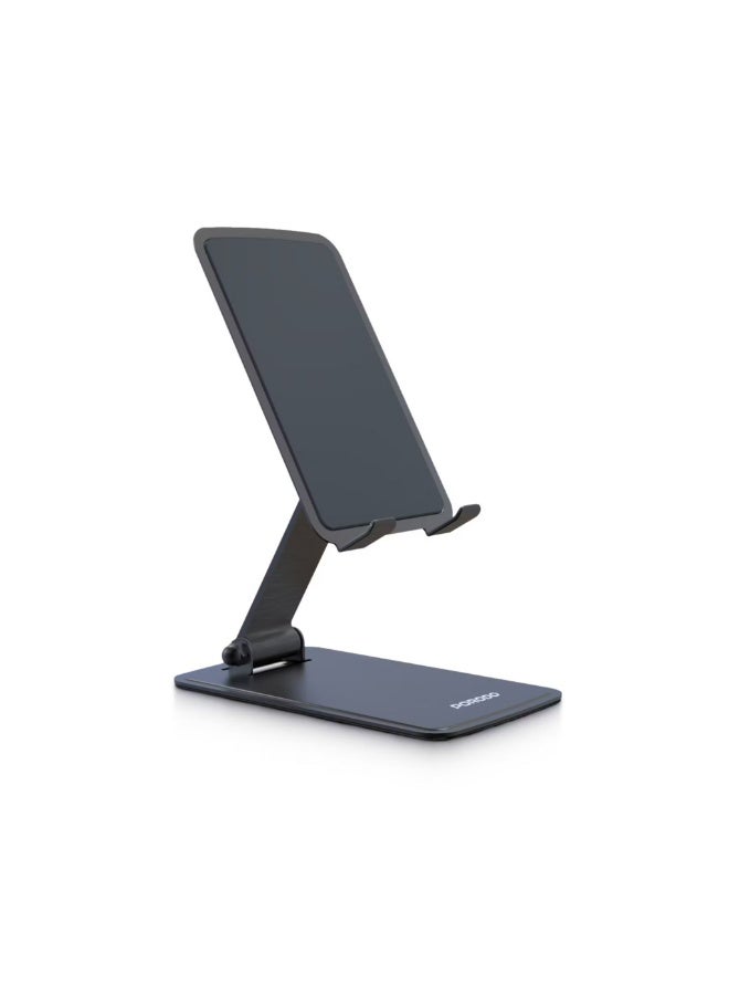 porodo Foldable Desktop Stand with Anti-Slip Base, 360° Rotation, 4.7-13 Inch Device Compatibility, Adjustable Viewing Angle, Horizontal & Vertical, Universal Compatibility - Gray - Image 1