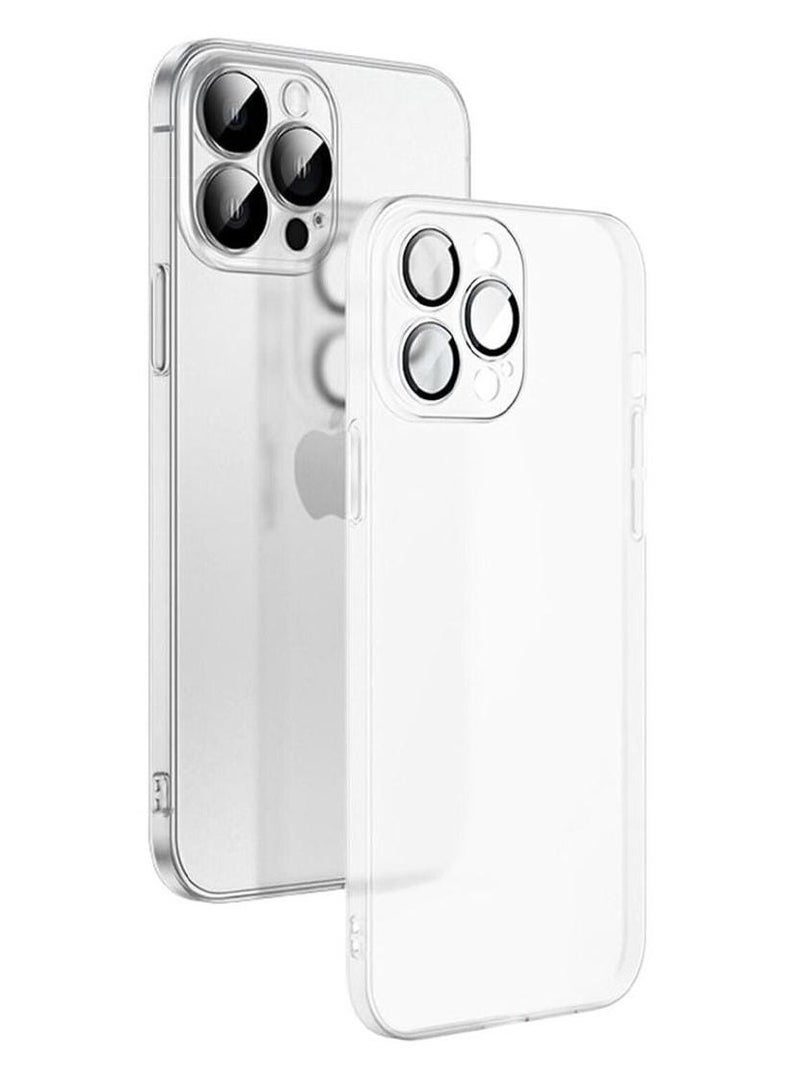 2Pack for iPhone 14 Pro Soft TPU Case Cover with Screen Protector 9H Tempered Glass White/Clear - Image 2