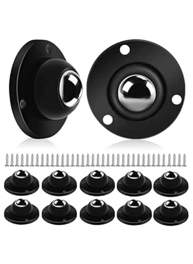 12 Self Adhesive Mini Ball Casters 360 Swivel Heavy Duty Flat Wheels for Furniture Legs - Image 1