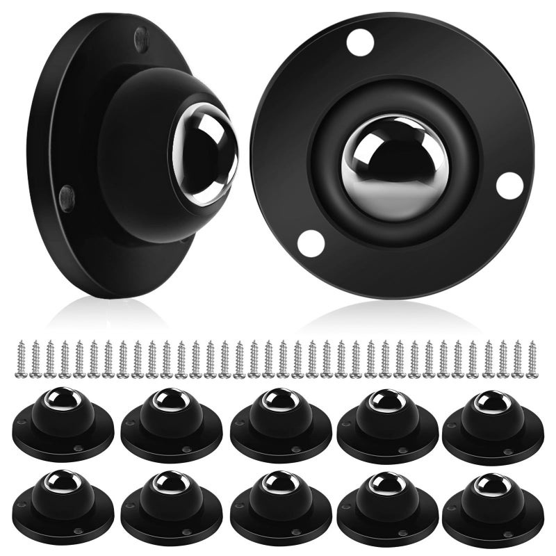 12 Self Adhesive Mini Ball Casters 360 Swivel Heavy Duty Flat Wheels for Furniture Legs - Image 2