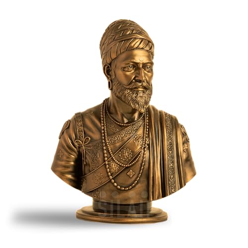 SILAII Chhatrapati Shivaji Maharaj Sculpture – 5 Inches | Antique Bronze Finish | Artistically Crafted Warrior King Idol for Home Decor, Office Desk & Gifting - Image 1