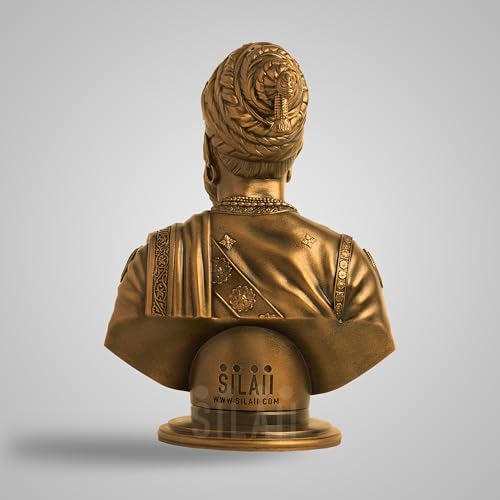 SILAII Chhatrapati Shivaji Maharaj Sculpture – 5 Inches | Antique Bronze Finish | Artistically Crafted Warrior King Idol for Home Decor, Office Desk & Gifting - Image 5