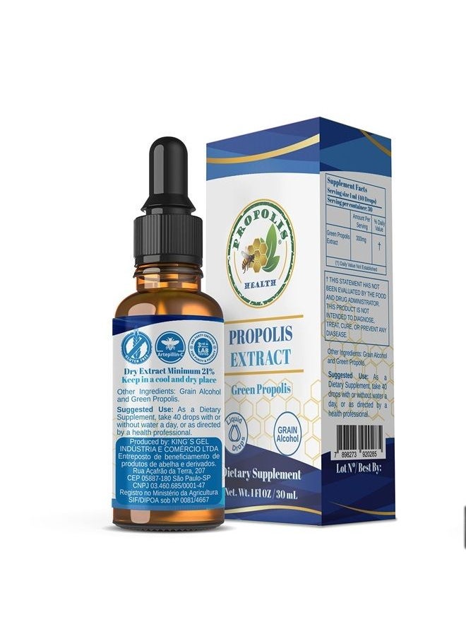 Propolis Health - Bee Propolis Extract - Brazilian Bee Propolis - 30 Days Supply - Propolis Liquid Supplement - Propolis Drops - Image 1