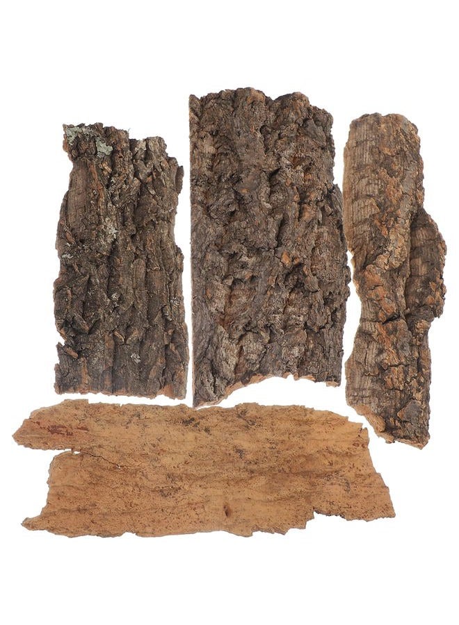 Veemoon 4pcs Cork Bark for Terrarium, Reptile Bark Cork Natural Bark Reptile Tank Bark Decor Wooden Climbing Platform for Turtle Geckos Lizard Spider Landscaping Tree Bark Decor - Image 1