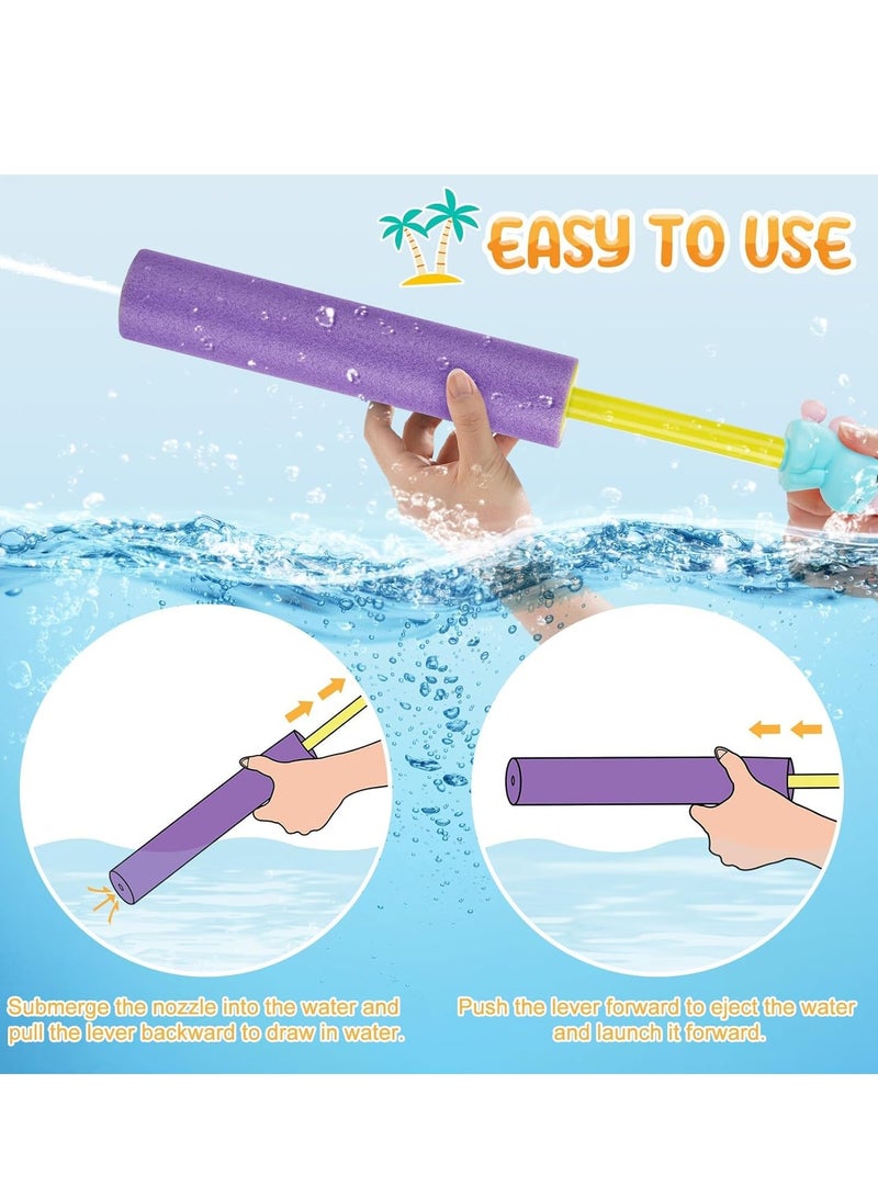 Excefore Water Squirter for Kids, Super Foam Soakers Blaster Squirt Guns, Pool Noodles Toy with Plastic Handle Summer Swimming Beach Garden Fighting Game,Outdoor Toys for Kids Boys Girls Adults (8 Pack) - Image 5