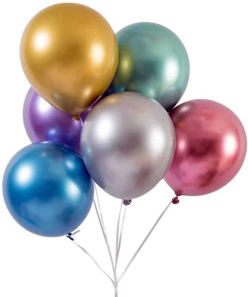 atorakushon Latex Multi Color Super 10" Inch Metallic Shiny Balloons Pack Of 100 Best For Theme Party Decoration Happy Birthday Party Supplies Wedding Anniversary Office Party Purpose House party - Image 3