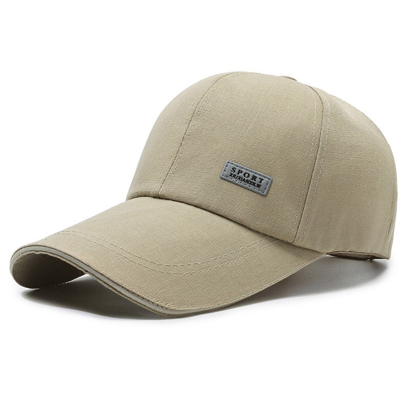 Mens Baseball Cap Sun-Blocking Fishing Long-Brim Canvas Hat Rose - Image 2