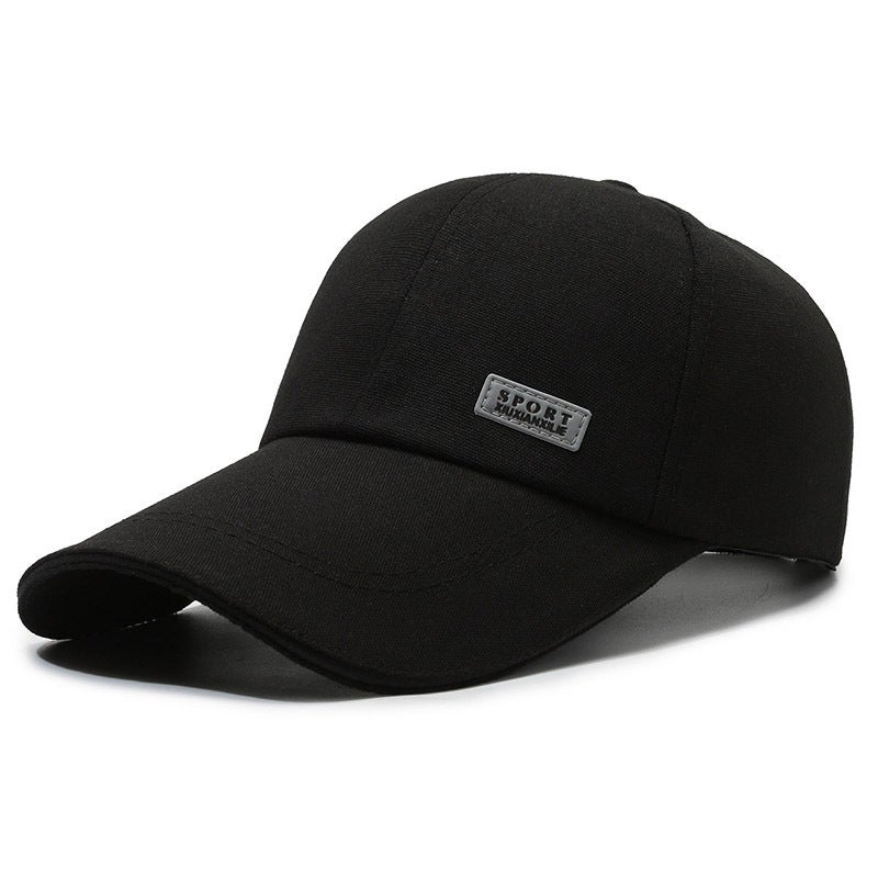 Mens Baseball Cap Sun-Blocking Fishing Long-Brim Canvas Hat Rose - Image 4