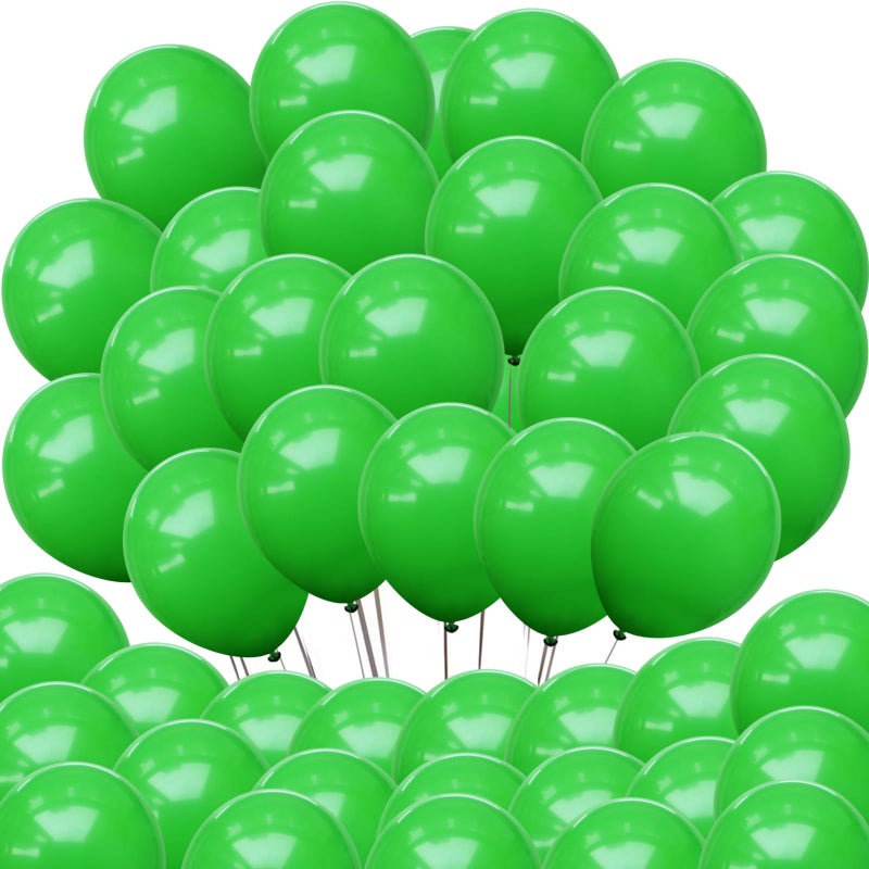 Neo LOONS 100 pcs 5 Standard Green Premium Latex Balloons Great for Kids Adult Birthdays Weddings Receptions Baby Showers Water Fights or Any Celebration