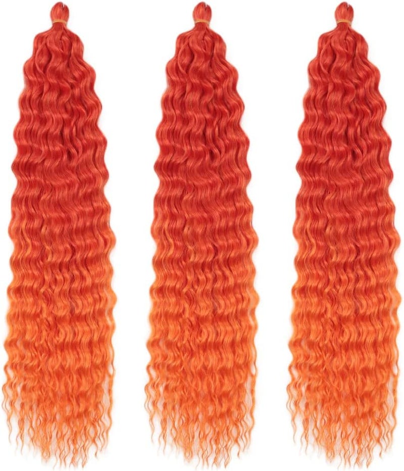 DSOAR Deep Twist Crochet Hair Hair Bundles Water Wave Synthetic Hair Extension Curly Braiding Ombre Curl Braiding Hairpiece, 22 Inch 3 Packs - Image 3
