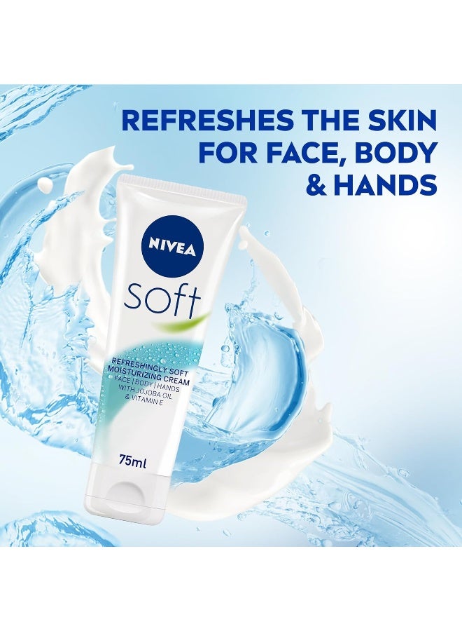 NIVEA Moisturising Cream, Soft Refreshing, Tube 75ml - Image 2