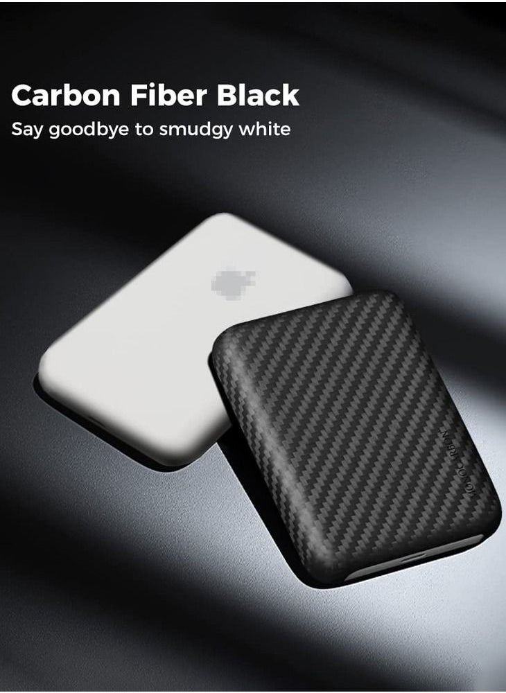 MONOCARBON Real Carbon Fiber Apple MagSafe Battery Pack Case Cover Ultra Protective & Lightweight - Matte Black  - Image 3