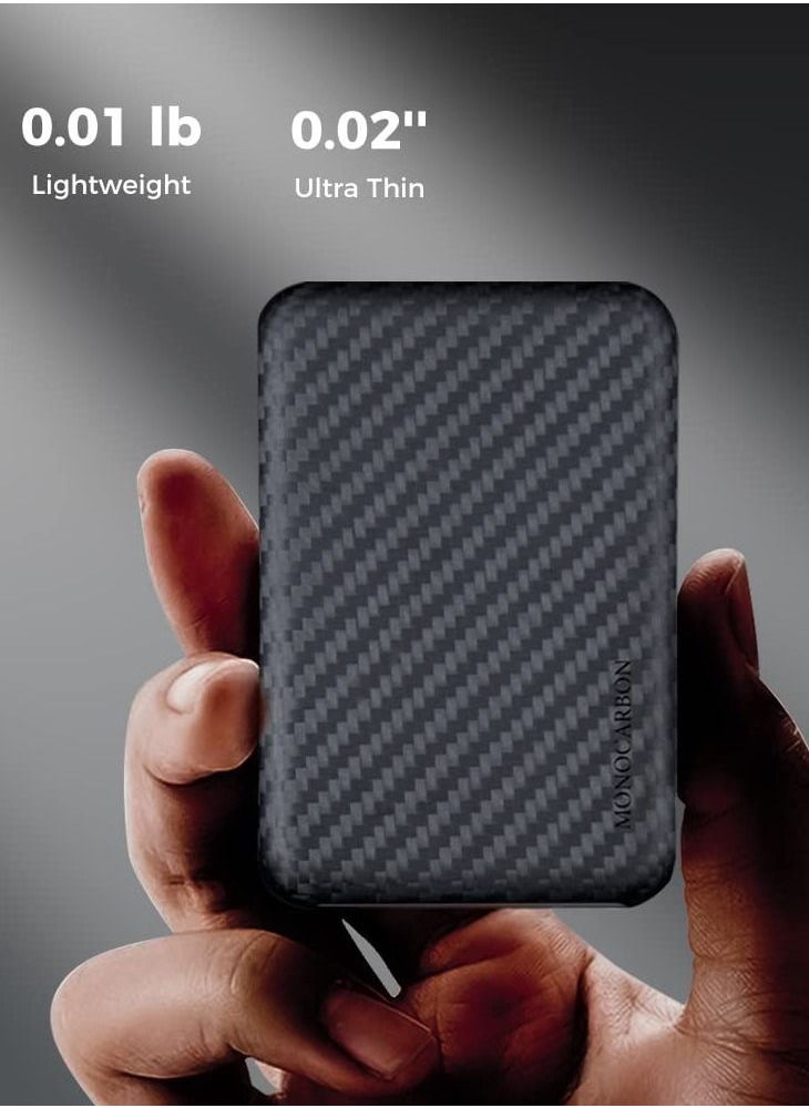 MONOCARBON Real Carbon Fiber Apple MagSafe Battery Pack Case Cover Ultra Protective & Lightweight - Matte Black  - Image 5