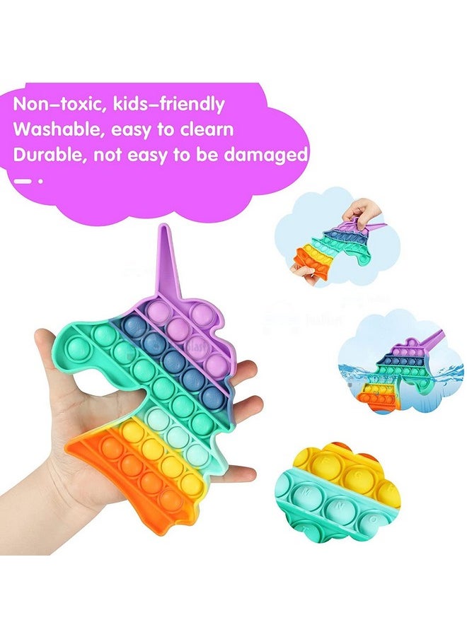 FunBlast - FunBlast Pop It - Popit Game, Poppet for Kids, Pop It Toy, Pop It Toys for Kids, Pop It Fidget Toy, Pop It Big, Pop It for Girls, Butterfly Pop It Toy Fidget with Unicorn Pop It Game & Keychain Pop It Toy, Pop It for Boys, Stress Relief Toys (Pack of 3 Pcs) - Image 1