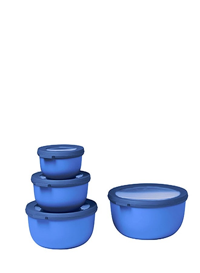 Mepal - Multi Bowl Cirqula 4-Piece Set - Food Storage Container with Lid - Suitable as Airtight Storage Box for Fridge & Freezer, Microwave Container - 350, 750, 1250, 2250ml - Vivid blue - Image 1