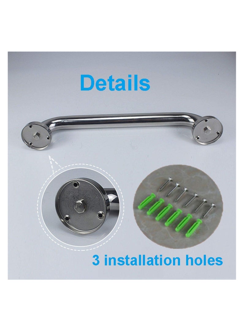 ZUEXT 16 Inch Stainless Steel Shower Grab Bar, Chrome Shower Handle, Bathroom Balance Bar, Safety Hand Rail Support Bar for Handicap Elderly Injury, Senior Assist Bath Tub Wall Concealed Mount Handle  - Image 3