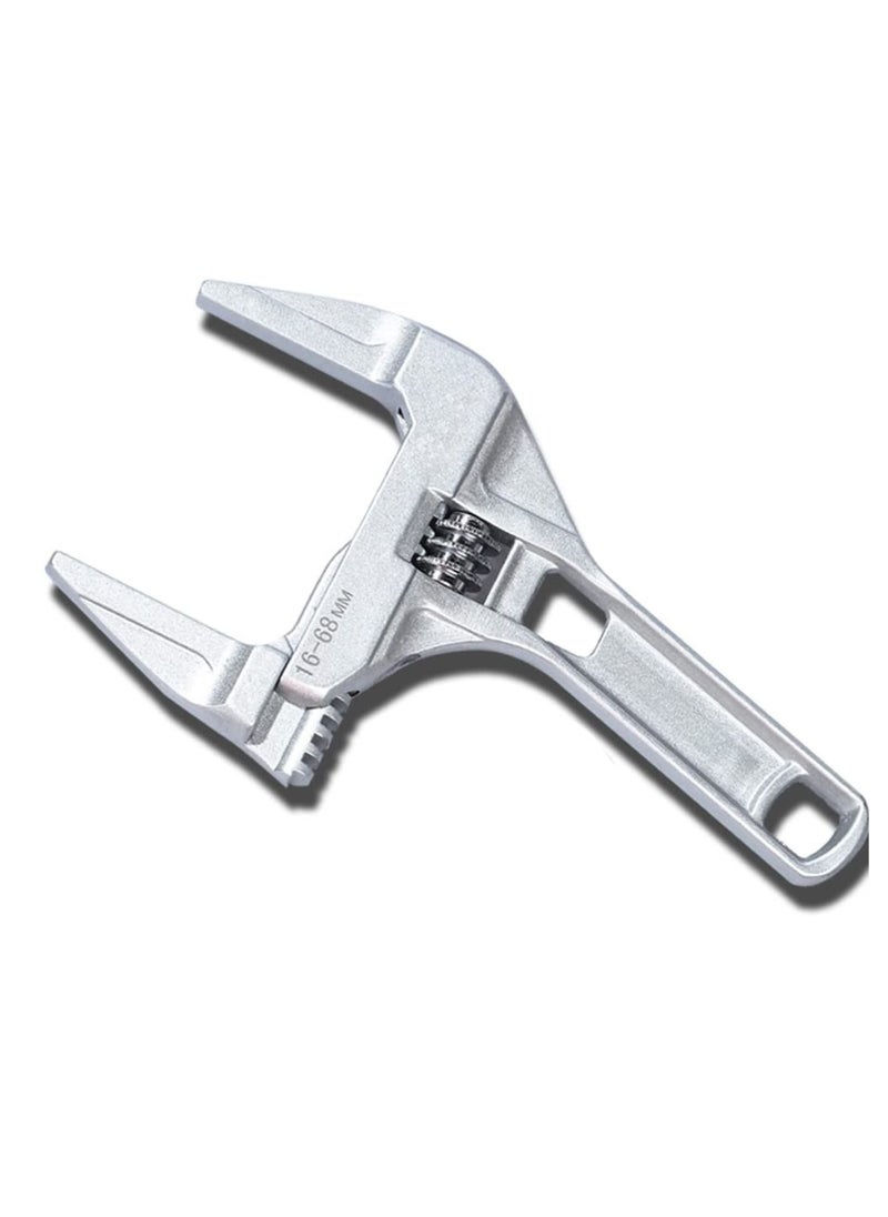 Y&D Adjustable Wrench – 6 to 68mm Wide Opening Jaws Spanner with Short Handle Aluminum Alloy Light Weight Plumbers Nut Key Hand Tool for Bathroom, Washbasin etc  - Image 1