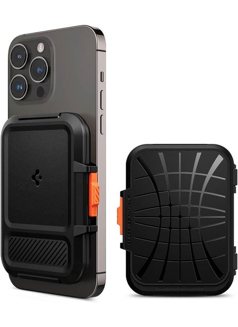 حامل بطاقات محفظة Lockfit MagFit MagSafe المغناطيسي [حتى 6 بطاقات] لسلسلة iPhone 15 Pro Max / 15 Pro / 15 Plus / 15 / iPhone 14/13/12 - أسود