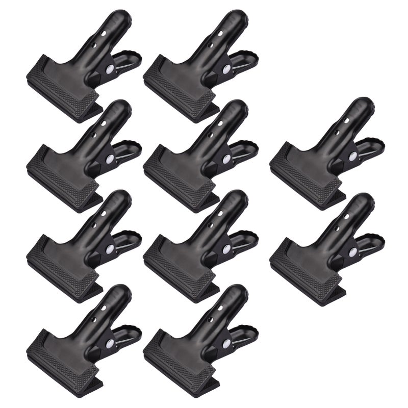 Backdrop Clips: 10Pcs Heavy Duty Metal Construction - With Rubber Pads For Secure Damage-free Grip Backdrop Clamps For Photo Studio Backdrop Support Systems - Image 1