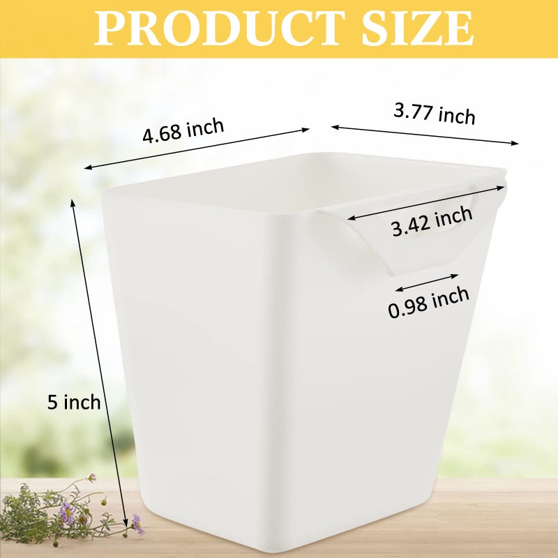 Tessco 12 Rolling Cart Accessories Hanging Cup Holder White Wall Storage Bins Plastic Pencil Hanging Cups Artificial Planters Bucket Desktop Cleaning Trash Organizer for Home Office Supply Kitchen - Image 4