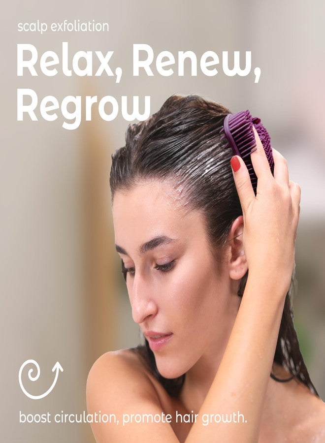 MainBasics Silicone Body Scrubber - Dual-Sided Shower & Scalp Scrubber, Gentle Silicone Loofah Alternative for Deep Clean (Purple, Scalp) - Image 5