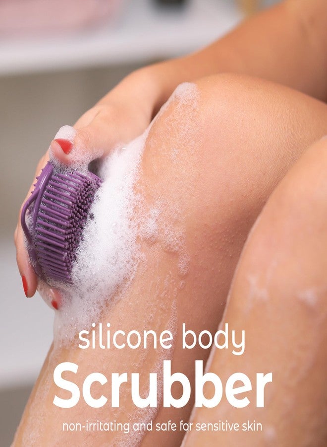MainBasics Silicone Body Scrubber - Dual-Sided Shower & Scalp Scrubber, Gentle Silicone Loofah Alternative for Deep Clean (Purple, Scalp) - Image 2