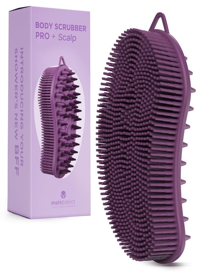 MainBasics Silicone Body Scrubber - Dual-Sided Shower & Scalp Scrubber, Gentle Silicone Loofah Alternative for Deep Clean (Purple, Scalp) - Image 1