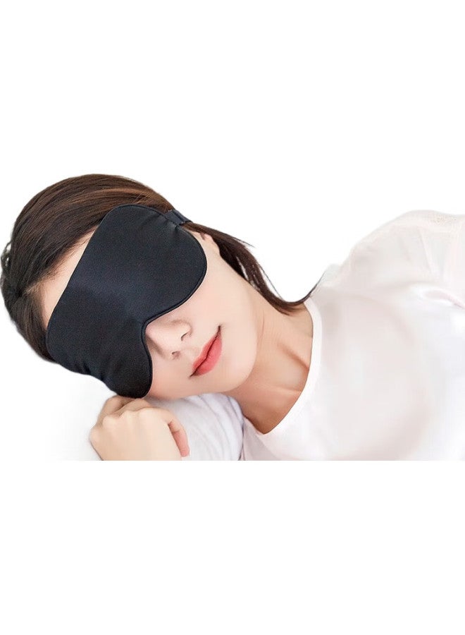 JOY TOUR Jiatur Joytour Silk Eye Mask, Sleep Light-blocking, Mulberry Silk, Lightweight And Breathable, C Fortable Adjustable Sleep Mask, Black - Image 1