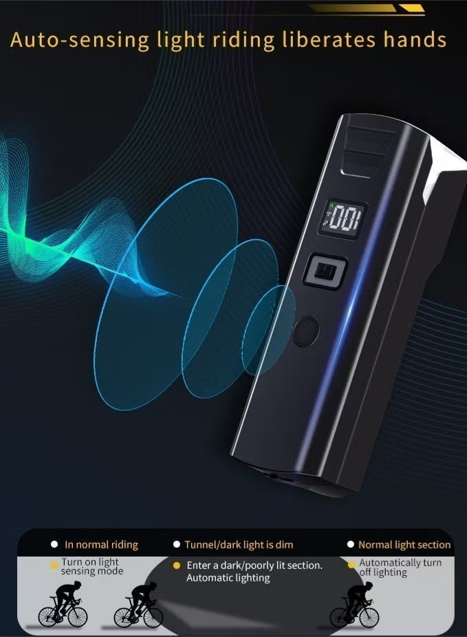 Neyecam Bike Light USB-C Rechargeable, Smart Auto Light Sensor, Anti-Glare 25M Beam, Digital Battery Display, 1500mAh, 4 Modes, IPX5 Waterproof, 84g Quick-Release for Road/MTB/Night Cycling - Image 3