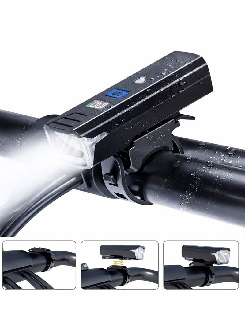 Neyecam 84g Bike Light, Auto-Sensing Night Mode, Digital Battery Display, IPX6 Waterproof, USB-C Fast Charge, 4 Modes Ultra-Bright LED for Road/Mountain/Night Cycling Safety - Image 1