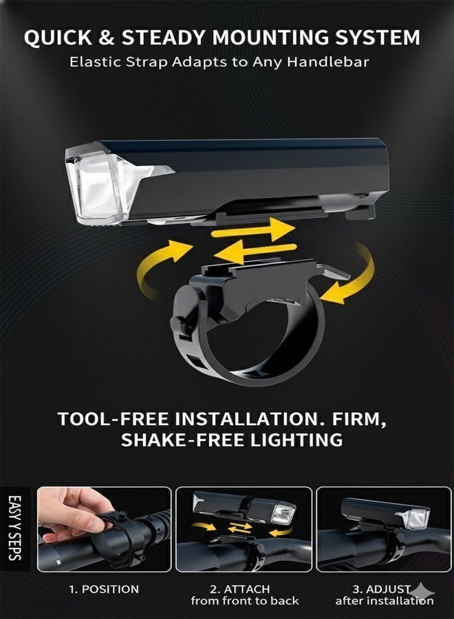 Neyecam 84g Bike Light, Auto-Sensing Night Mode, Digital Battery Display, IPX6 Waterproof, USB-C Fast Charge, 4 Modes Ultra-Bright LED for Road/Mountain/Night Cycling Safety - Image 5