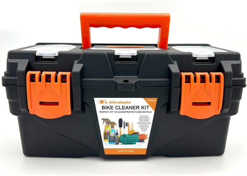 Ultrafashs Bike Cleaner kit,Perfect kit to Clean/Protect/Lube Bicycle,with Chain Scrubber,Cleaning Brush Tool,Bike Cleaner(19oz),Degreaser(10oz),Wet Lubricant(2oz) - Image 1