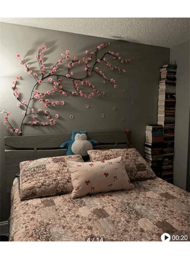 ناما شريط إضاءة ديكوري فيه 100 وردة باضاءه صفراء دافية ثابتة. الطول 3 متر من الغصن للفيشة. فيه 100 لمبة LED. كهرباء. مصنوع من بلاستيك PVC. ممكن تشكيل الغصن زي ما تحب. - Image 3