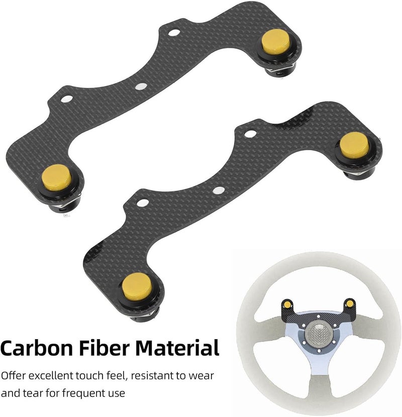 aqxreight Carbon Fiber Horn Button, Double Button Version Steering Wheel Replacement Kit for, Vertex 6 Bolts, Easy Installation, Improved Comfortability with Carbon Fiber Material, - Image 2